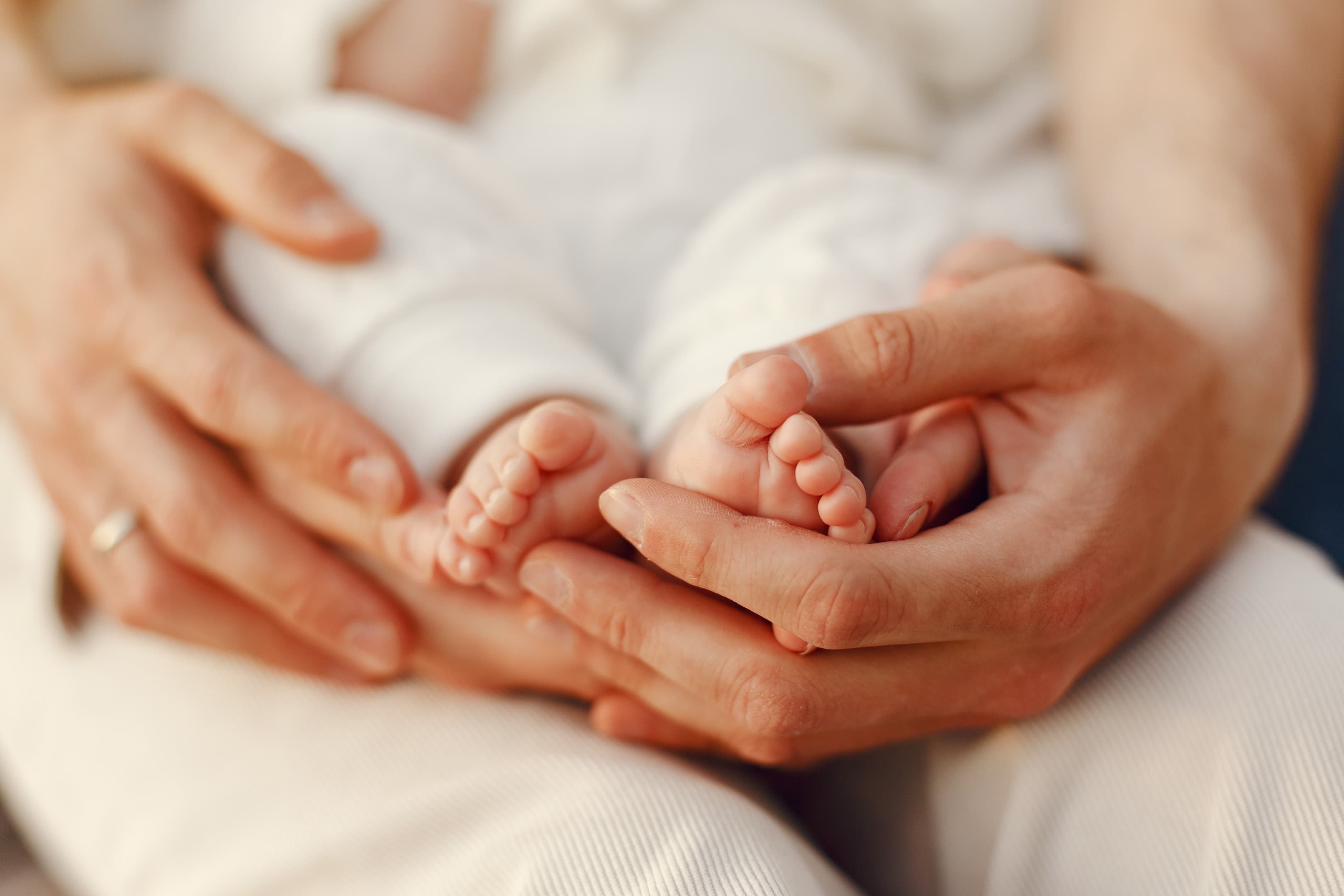 Happy family with baby - IVF success